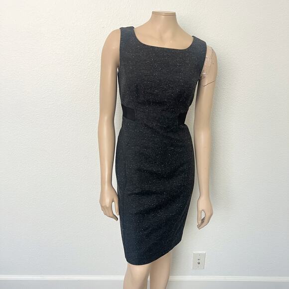 [Halogen] Charcoal Gray Wool Tweed Sheath Dress Knee Length Workwear Office Sz 6 - Picture 1 of 10